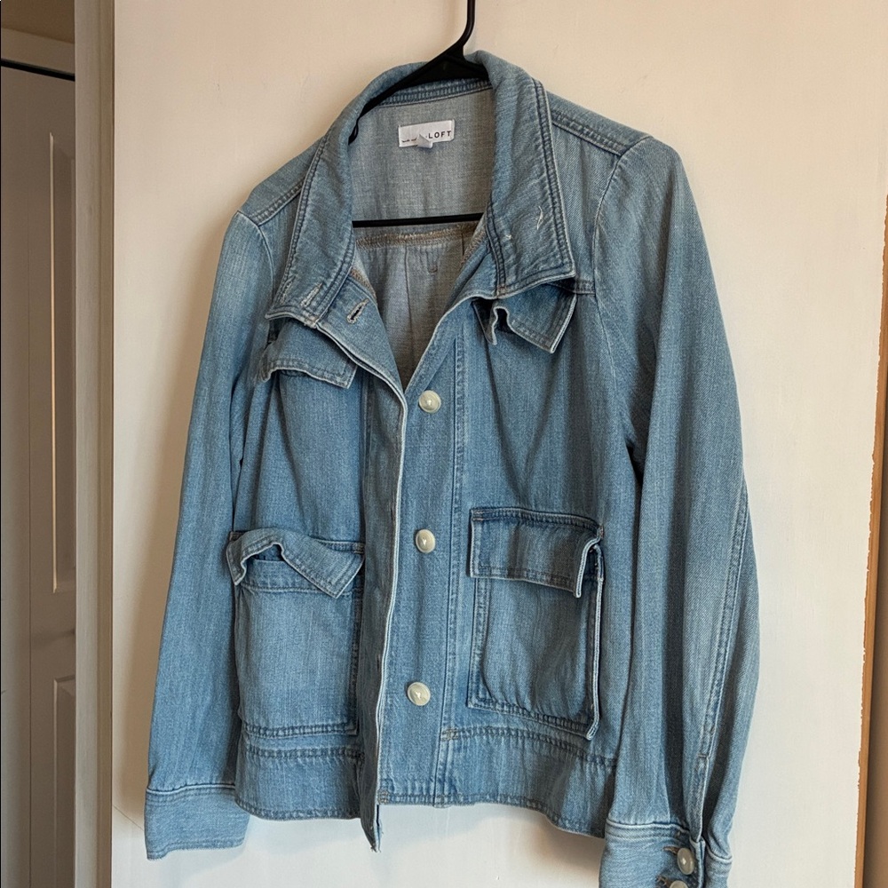LOFT Light Blue Jean Jacket, size medium